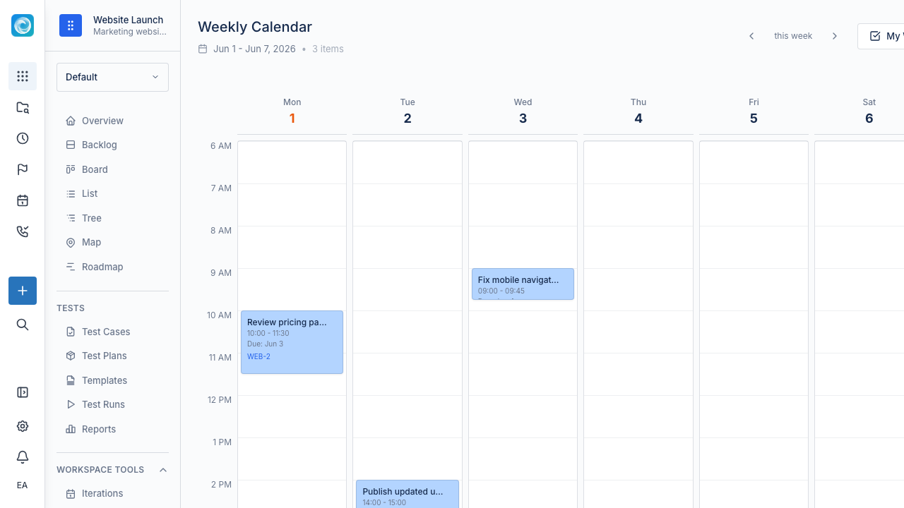 Calendar view